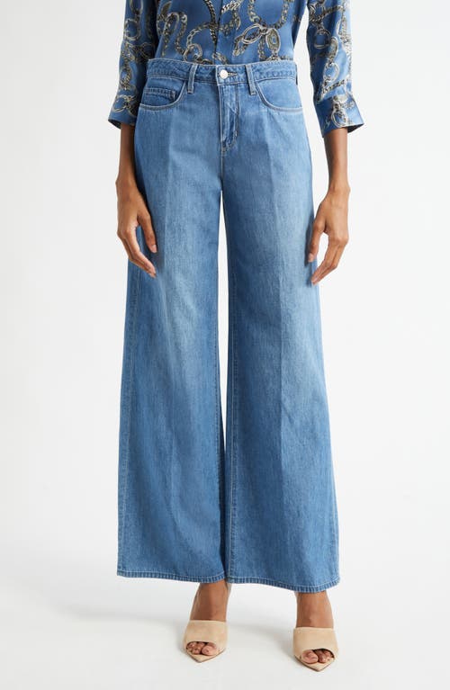 L Agence L'agence Alicent High Rise Sneaker Wide Leg Jeans In Stokes In Stokes