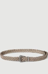 Brunello Cucinelli Braided leather belt with monili