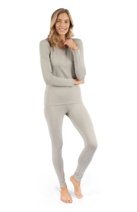 Women's Solid Thermal Pajama Set