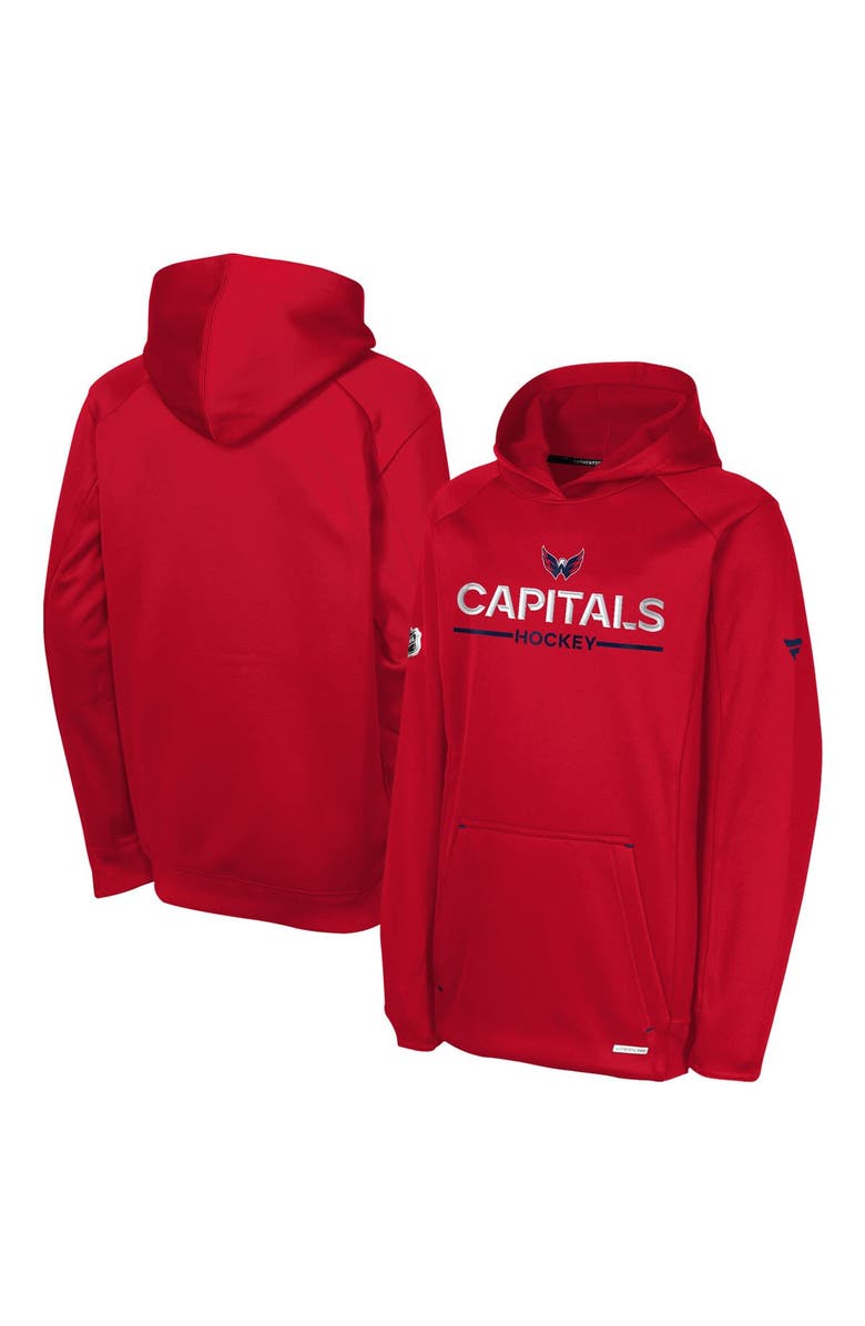 FANATICS Youth Fanatics Red Washington Capitals Authentic Pro Rink Raglan Hoodie, Main, color, Red