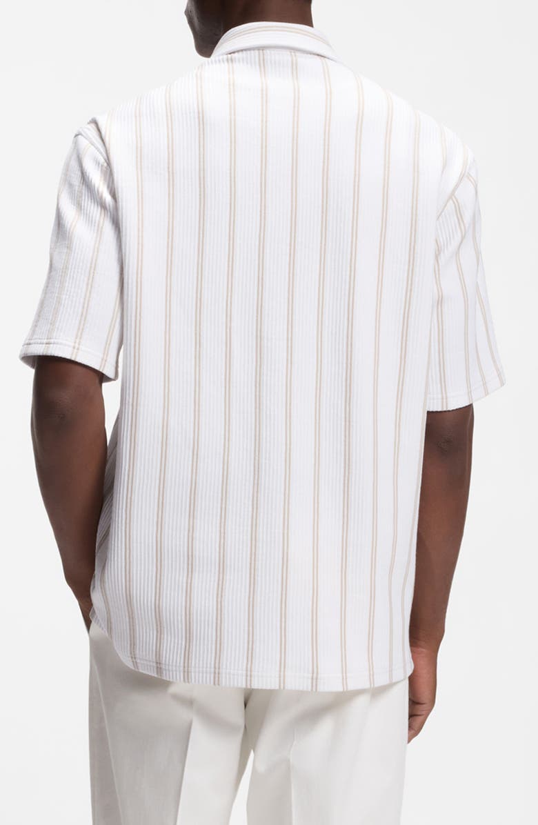 BOSS Lars Relaxed Fit Camp Shirt, Alternate, color, White