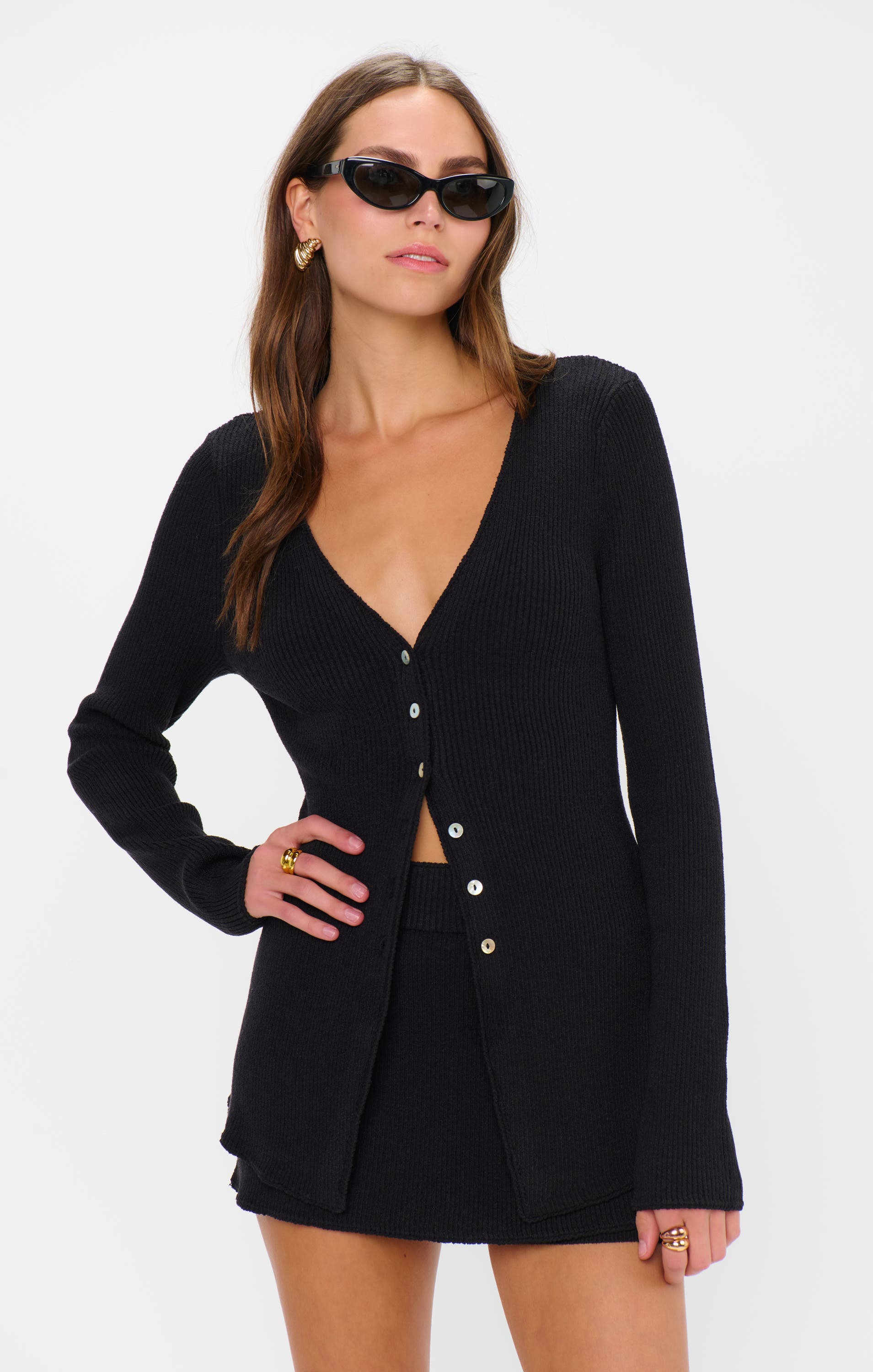selected Black Rib Knit