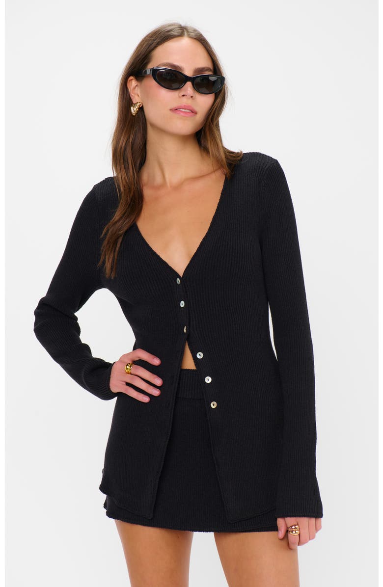 Show Me Your Mumu Josie Mini Skort, Main, color, Black Rib Knit