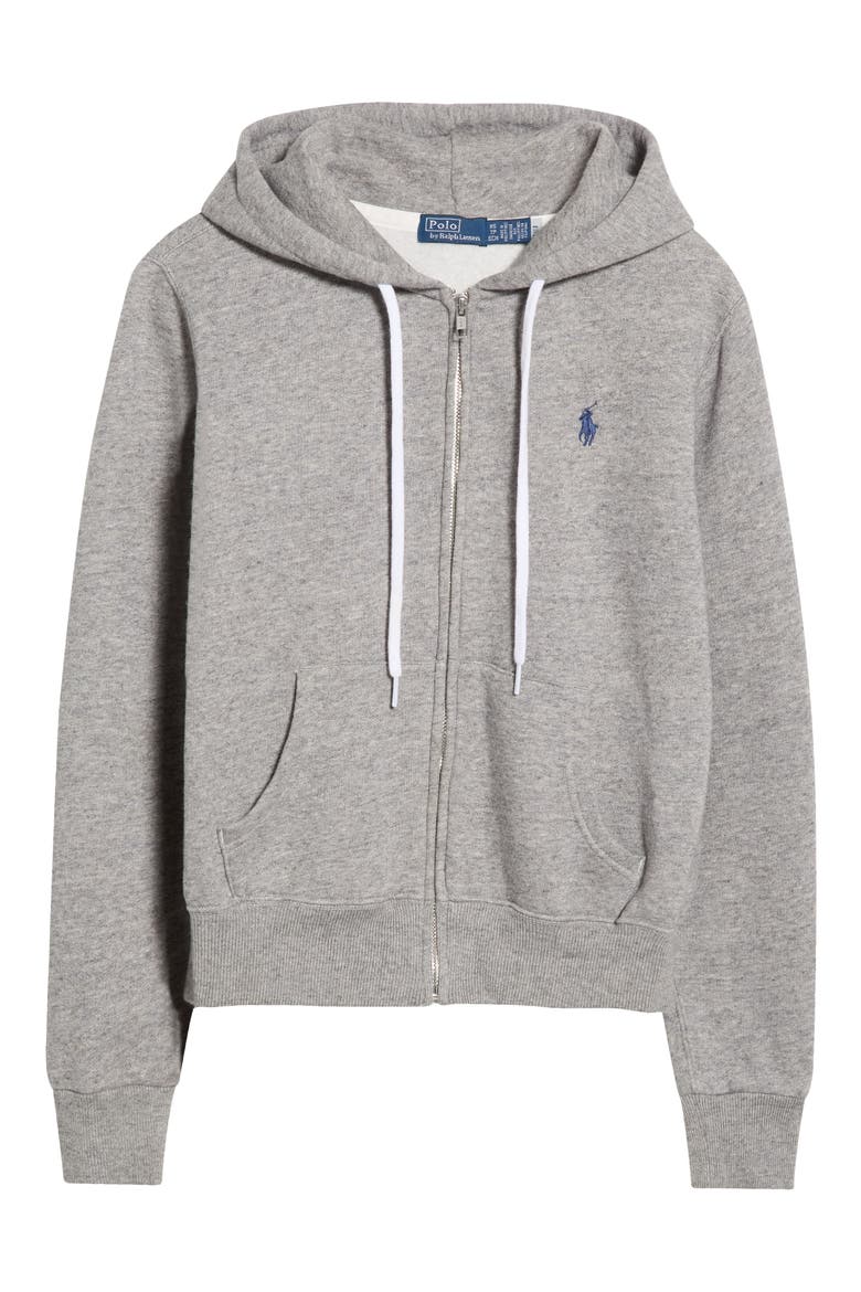 Cotton Blend Fleece Zip Hoodie, Alternate, color, DARK VINTAGE HEATHER
