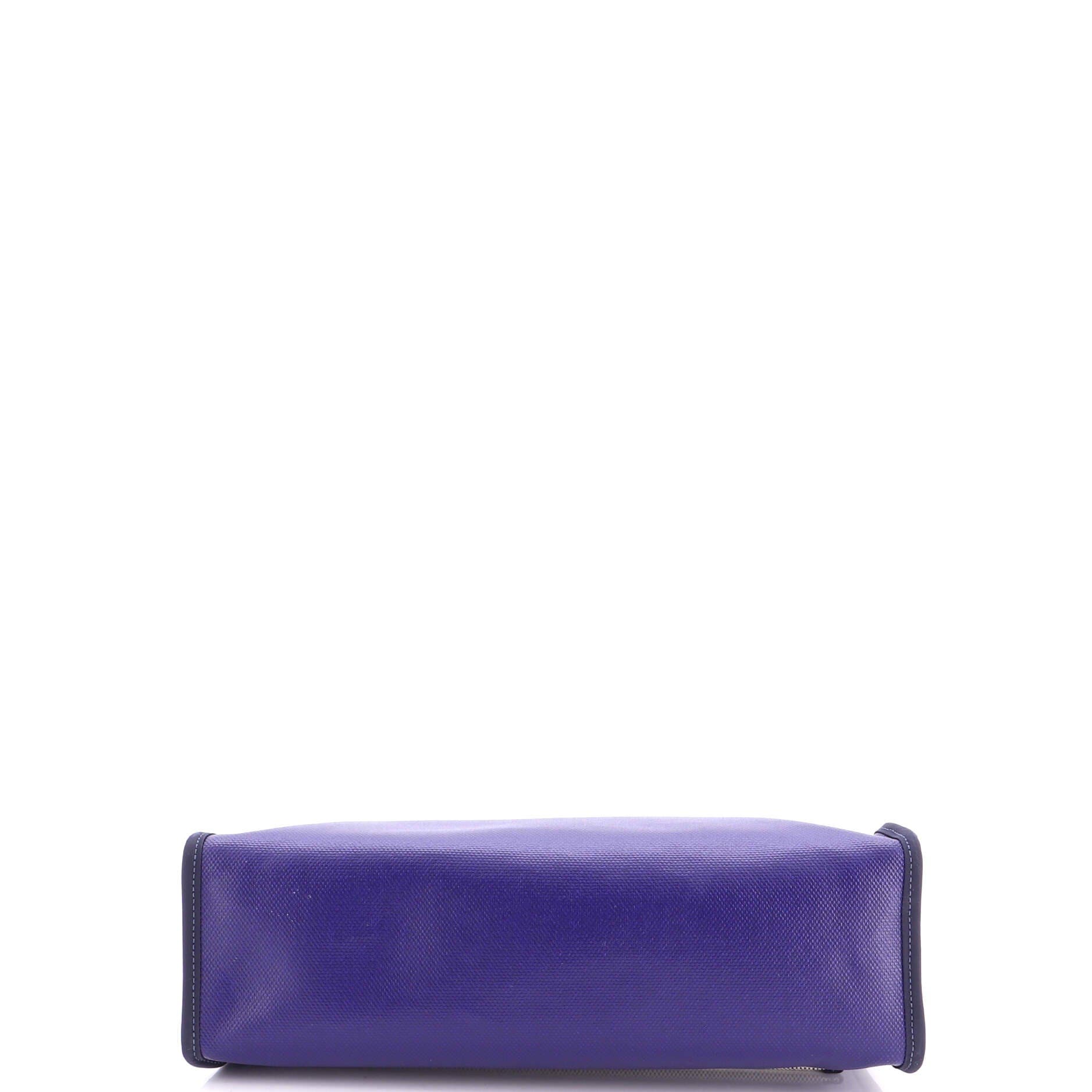 Herbag Zip Berline Vache Canvas and Leather 31, Alternate, color, Bleu Encre
