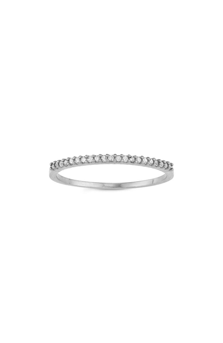 FUZION CREATIONS Pavé Diamond Band Ring, Main, color, Silver