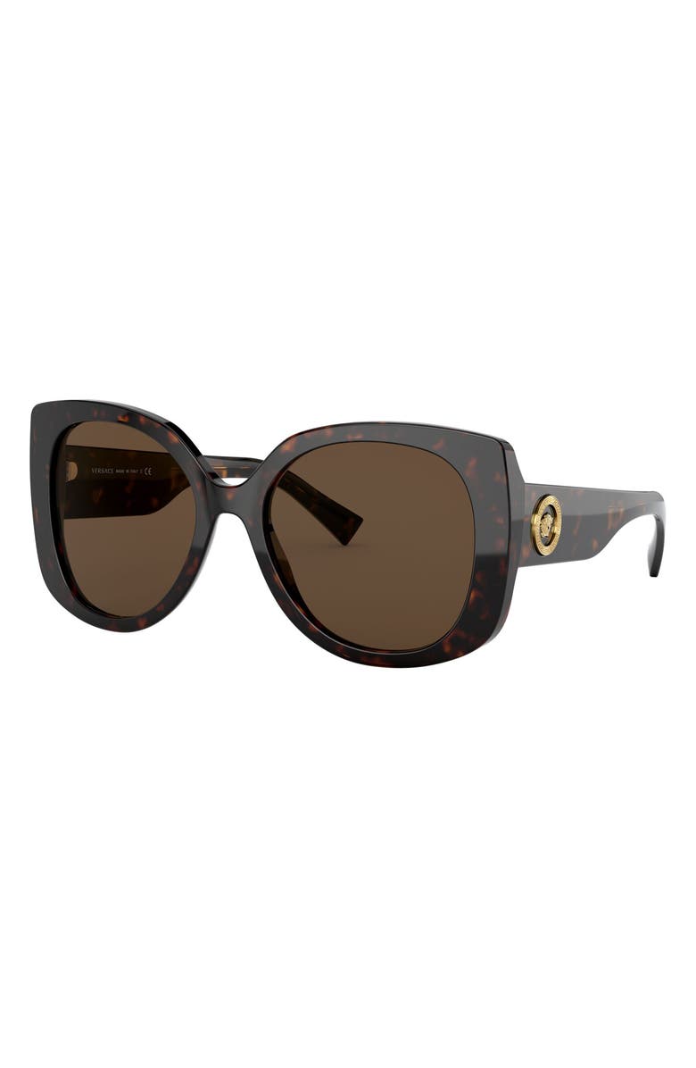 Versace 56mm Butterfly Sunglasses, Alternate, color, Dark Havana / Dark Brown