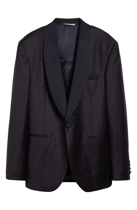 Ethan Paisley Shawl Collar Stretch Cotton Dinner Jacket (Regular, Short & Long)