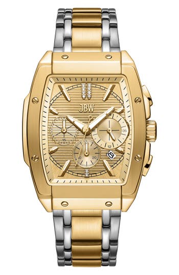 Jbw Men's Echelon Diamond Gold-plated Stainless-steel Watch In 18k Gold/silver