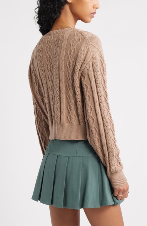 Bp. Mixed Stitch Cardigan In Brown