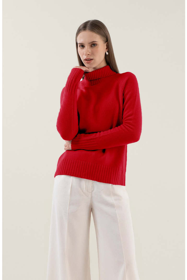 Emma Cashmere Relaxed Turtleneck Sweater, Main, color, Chili Oil