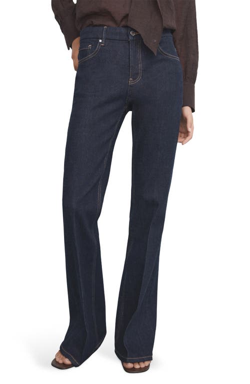 Mango Violeta High Waist Flare Leg Jeans In Blue