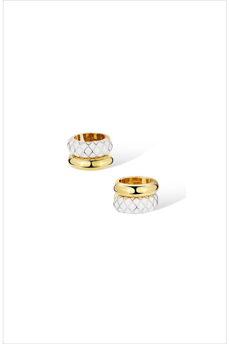 Uraeus Ear Cuff, Main, color, White & Gold