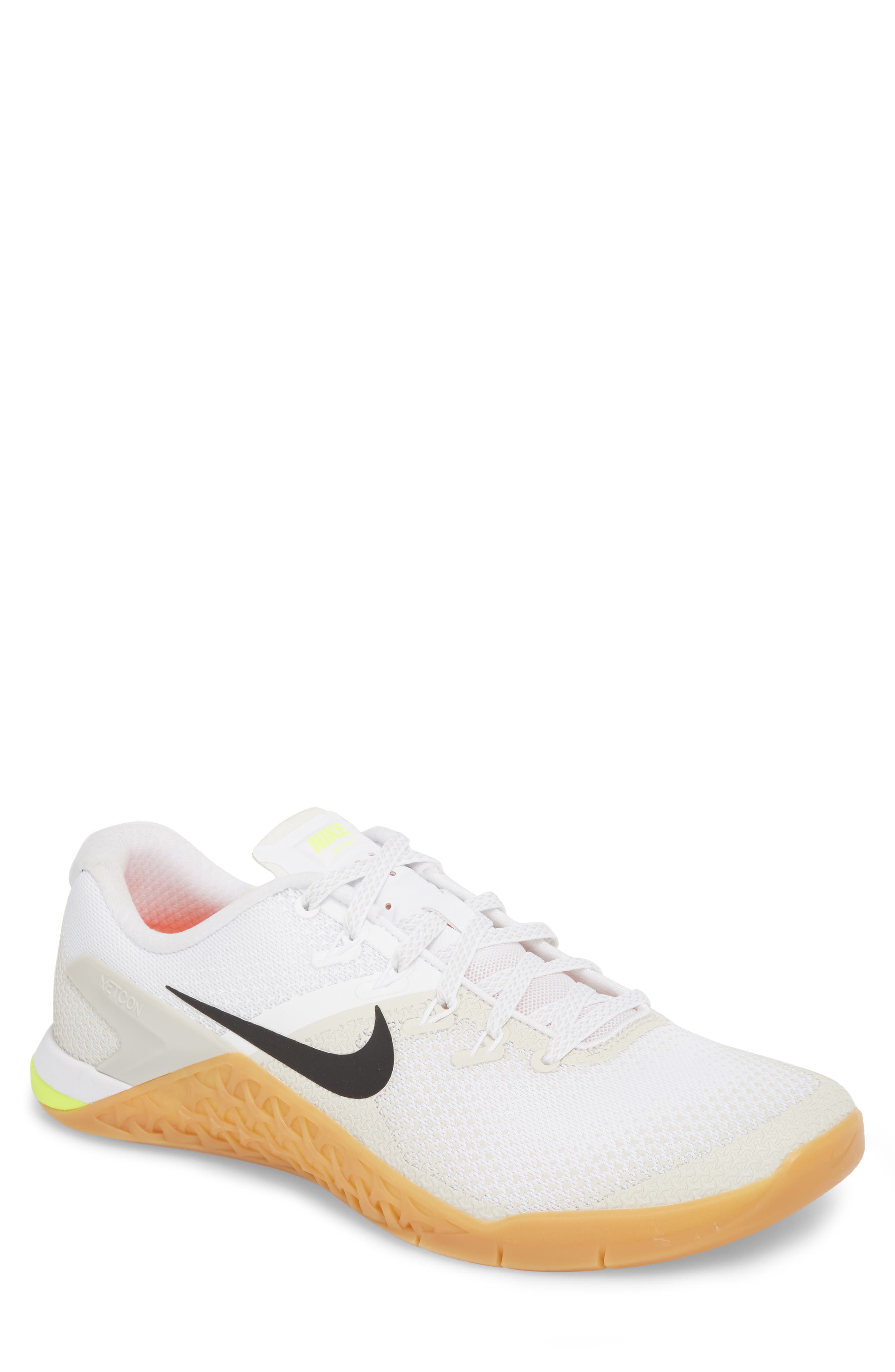 Metcon 4 Training Shoe, Main, color, WHITE/ BLACK/ LIGHT BONE