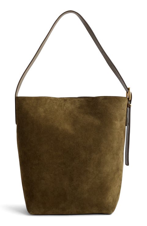 Essentials Suede Bucket Bag