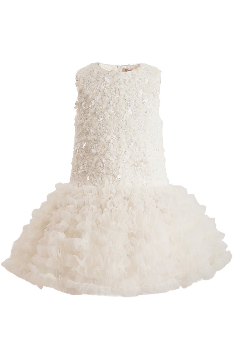 Whispered Petal Mini Dress, Main, color, Cream
