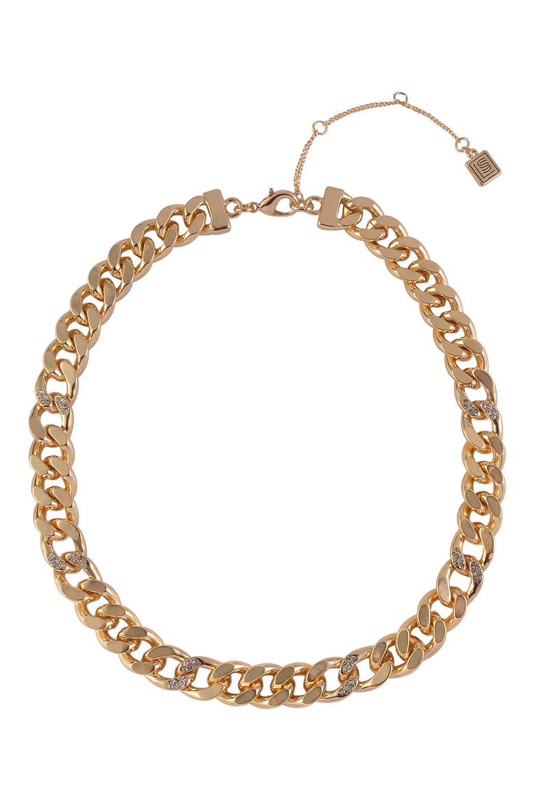 Curb Chain Necklace, Main, color, GOLD