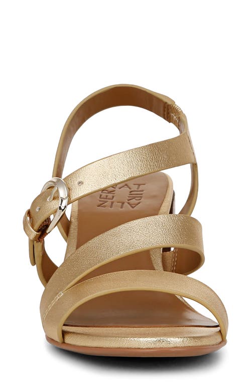 Naturalizer Veva Strappy Sandal In Dark Gold Faux Leather