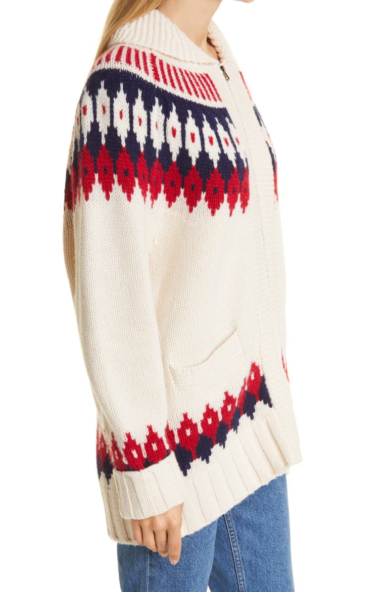 Re/Done '50s Zip Cardigan, Alternate, color,