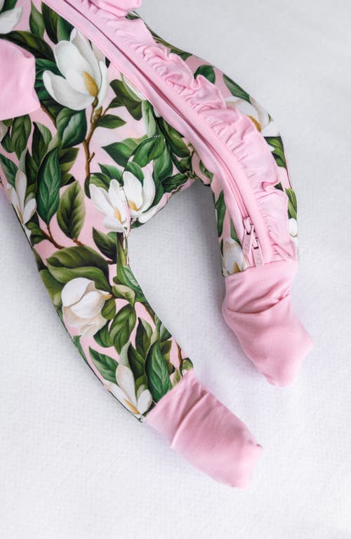 Laree + Co Magnolia Ruffle Convertible Footie In Green