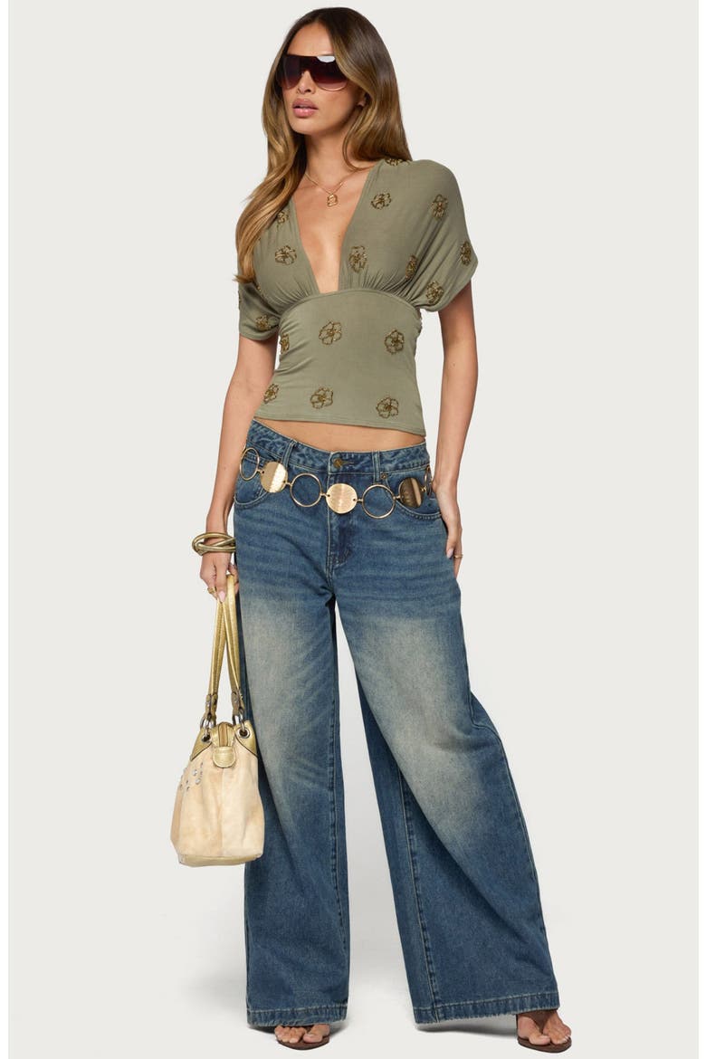 Ellora Beaded Crop Top, Alternate, color, OLIVE