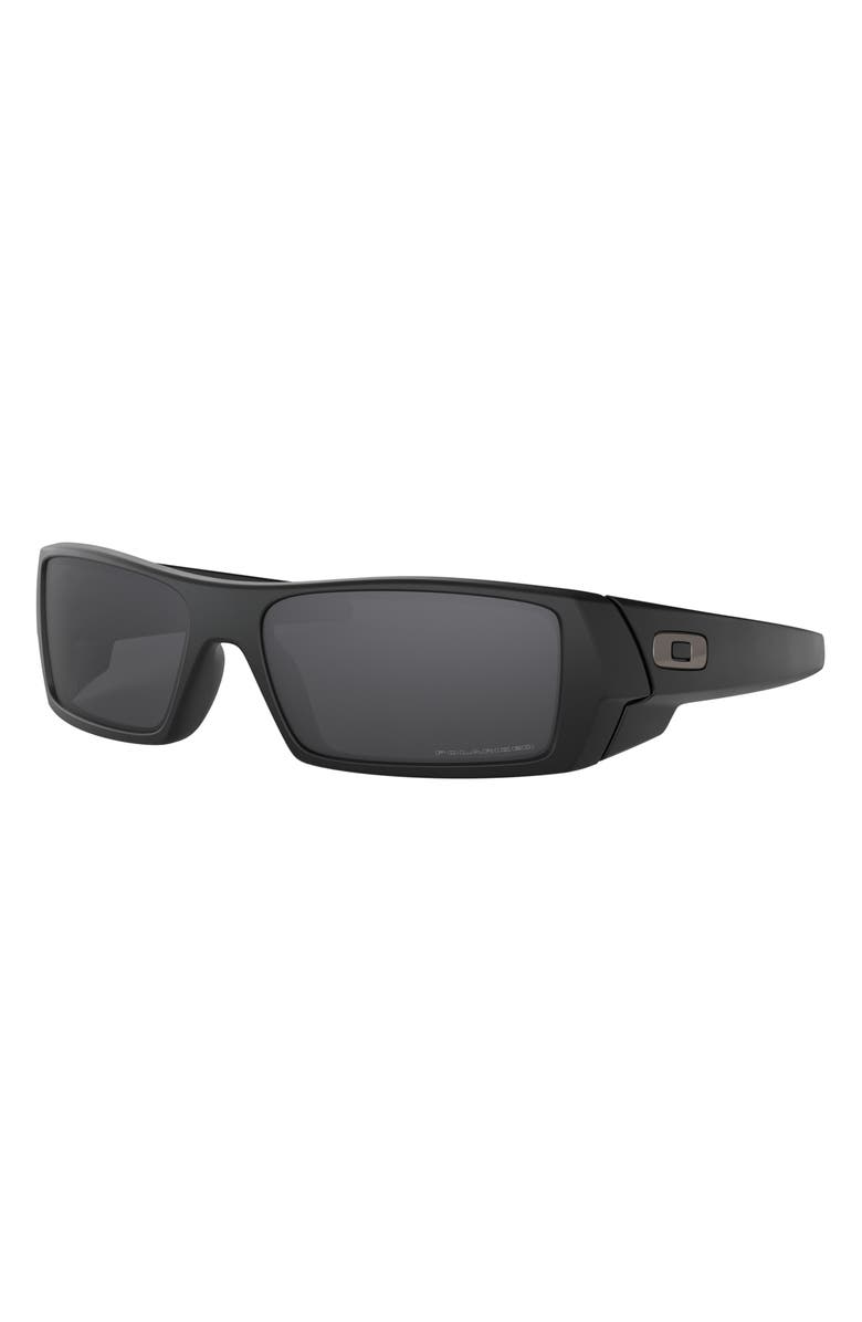 Oakley Gascan<sup>®</sup> 60mm Polarized Rectangular Sunglasses, Alternate, color, Black