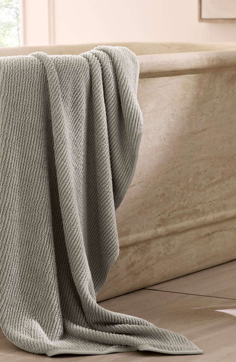 Boll & Branch Turkish Rib Bath Towel, Alternate, color, Pewter