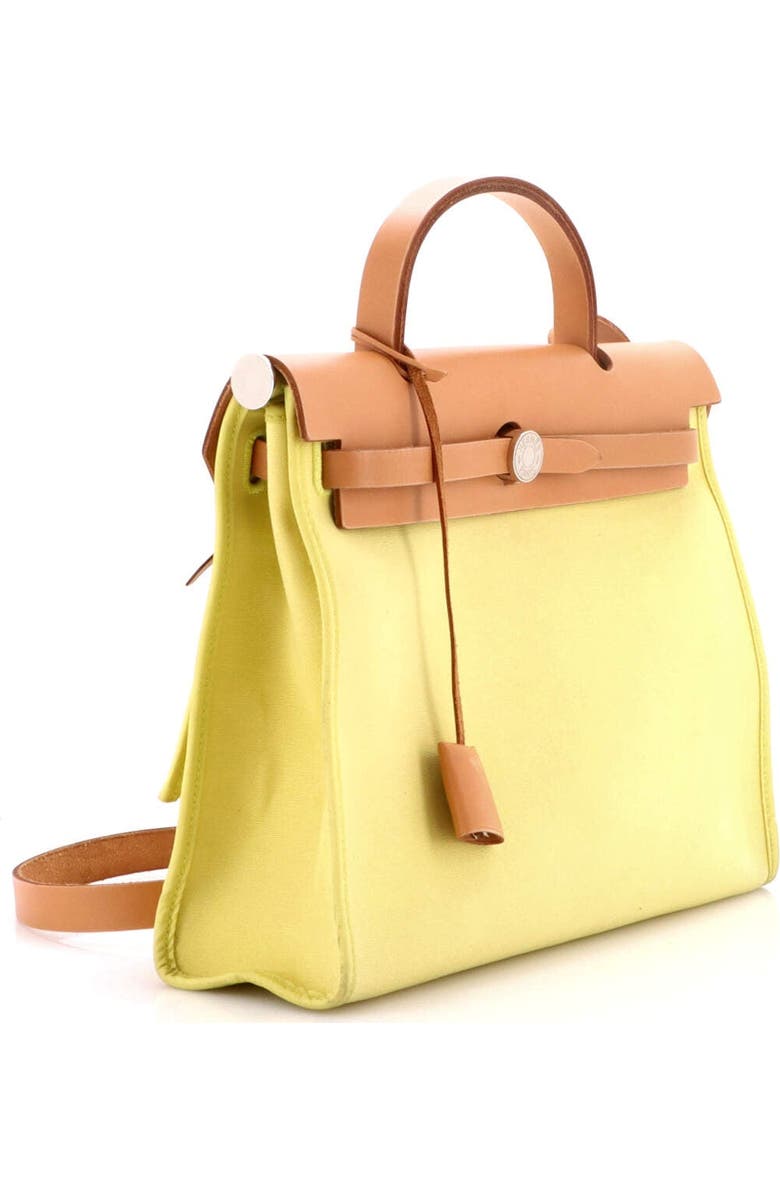 Pre-Owned Hermes Herbag Zip Leather and Toile 31, Alternate, color, Soufre