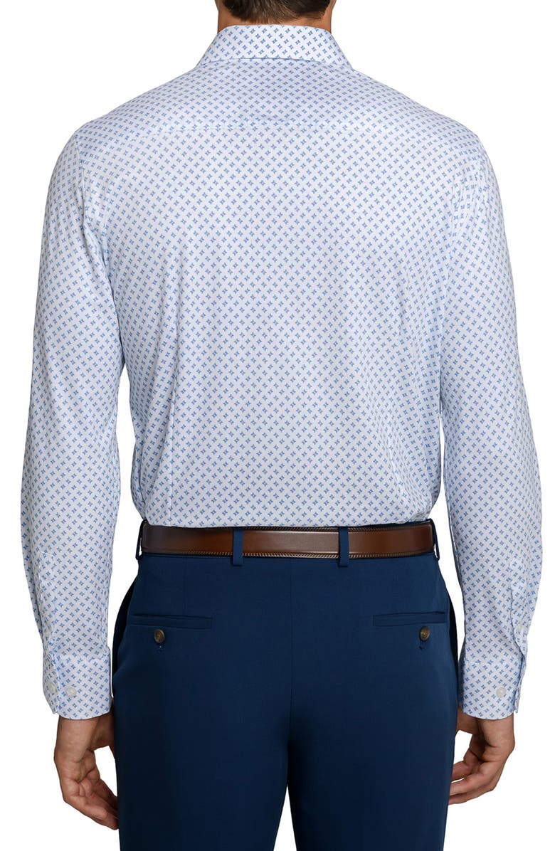 W.R.K Reworked Slim Fit Diamond Print Cotton Dress Shirt, Alternate, color, White/ Blue