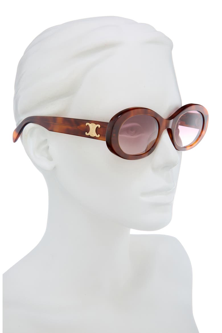 Triomphe 52mm Oval Sunglasses, Alternate, color, BLONDE HAVANA / GRADIENT