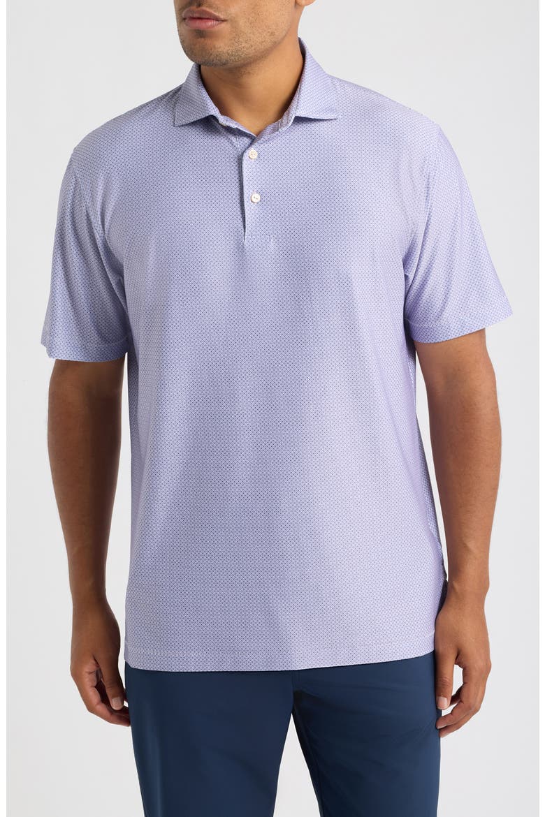 Rambla Microprint Performance Jersey Polo, Main, color, GARDEN VIOLET