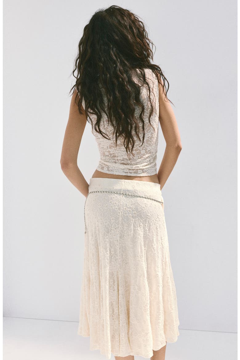 Marta Lace Midi Skirt, Alternate, color, OFF WHITE
