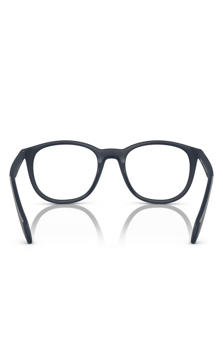 Emporio Armani 53mm Phantos Optical Glasses, Alternate, color, Matte Blue / Clear