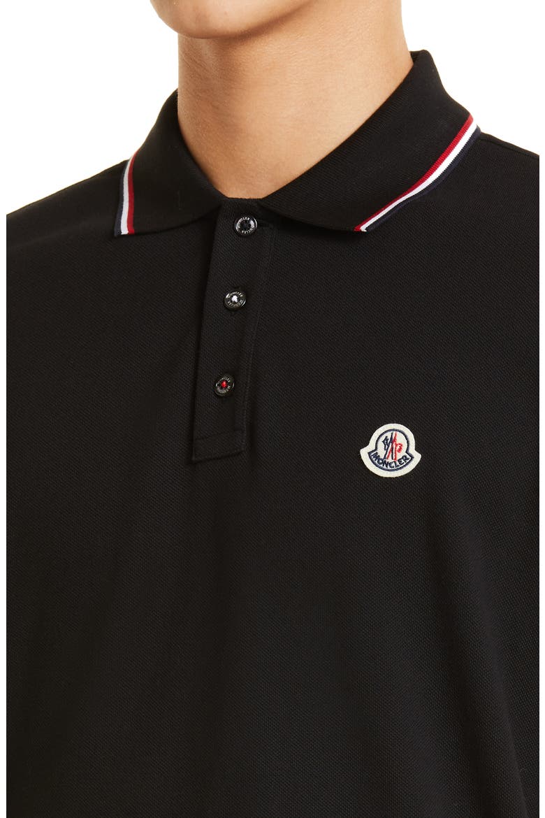 Tipped Piqué Polo, Alternate, color, BLACK