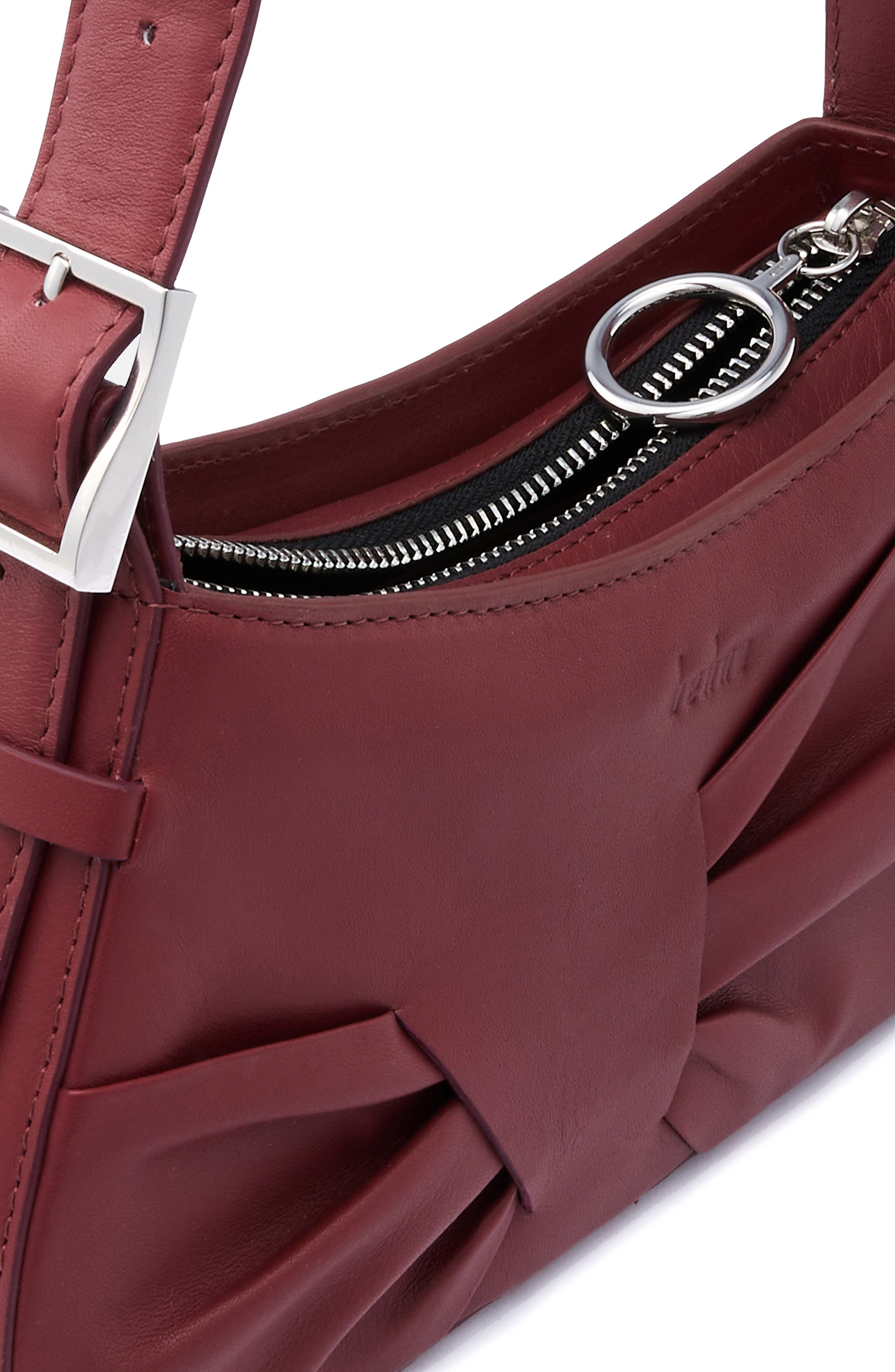 Mini Leena Leather Shoulder Bag, Alternate, color, BRICK