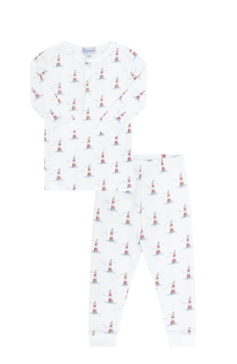 Nellapima Lighthouse Print Pajama - Toddler & Little Kid, Main, color,