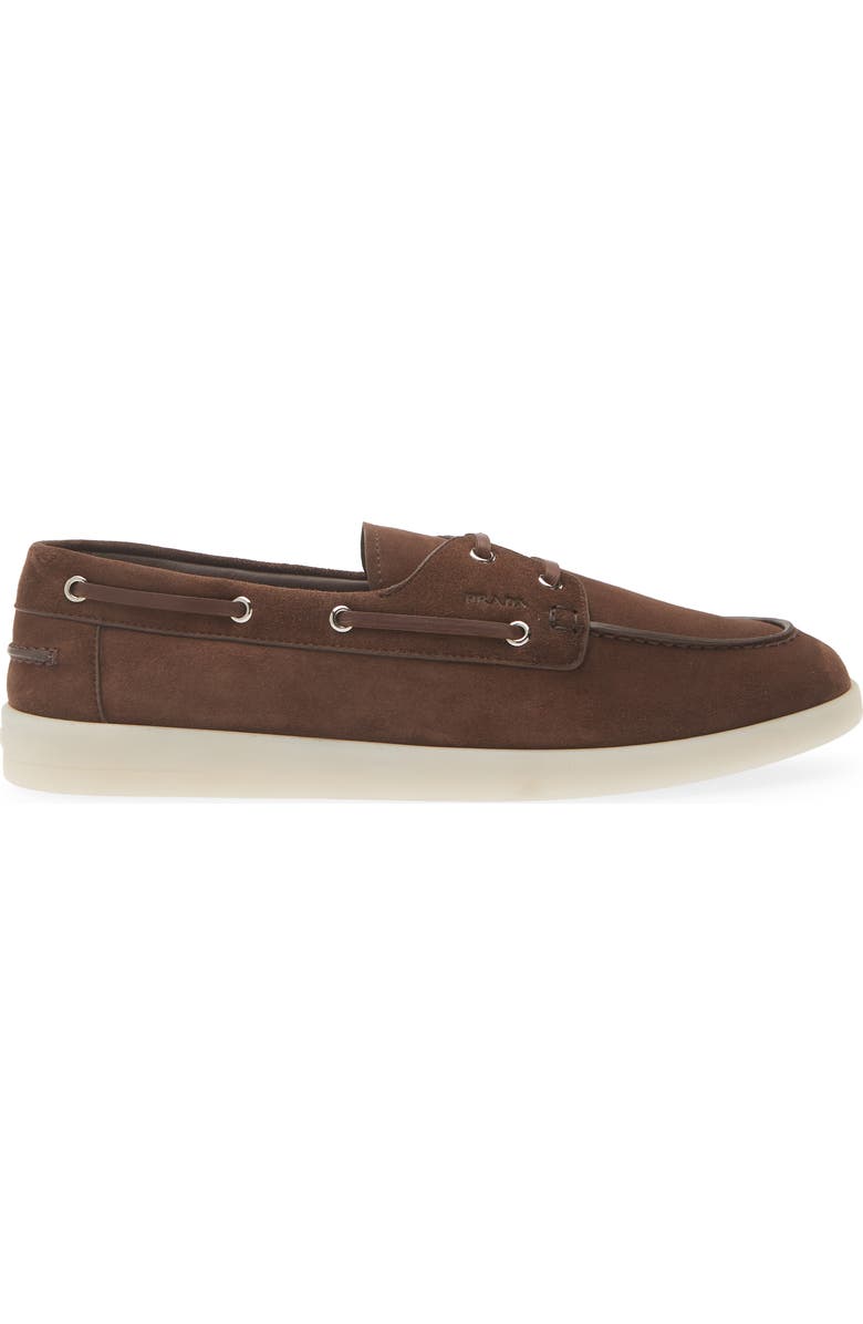 Prada St. Tropez Boat Shoe, Alternate, color, Moro