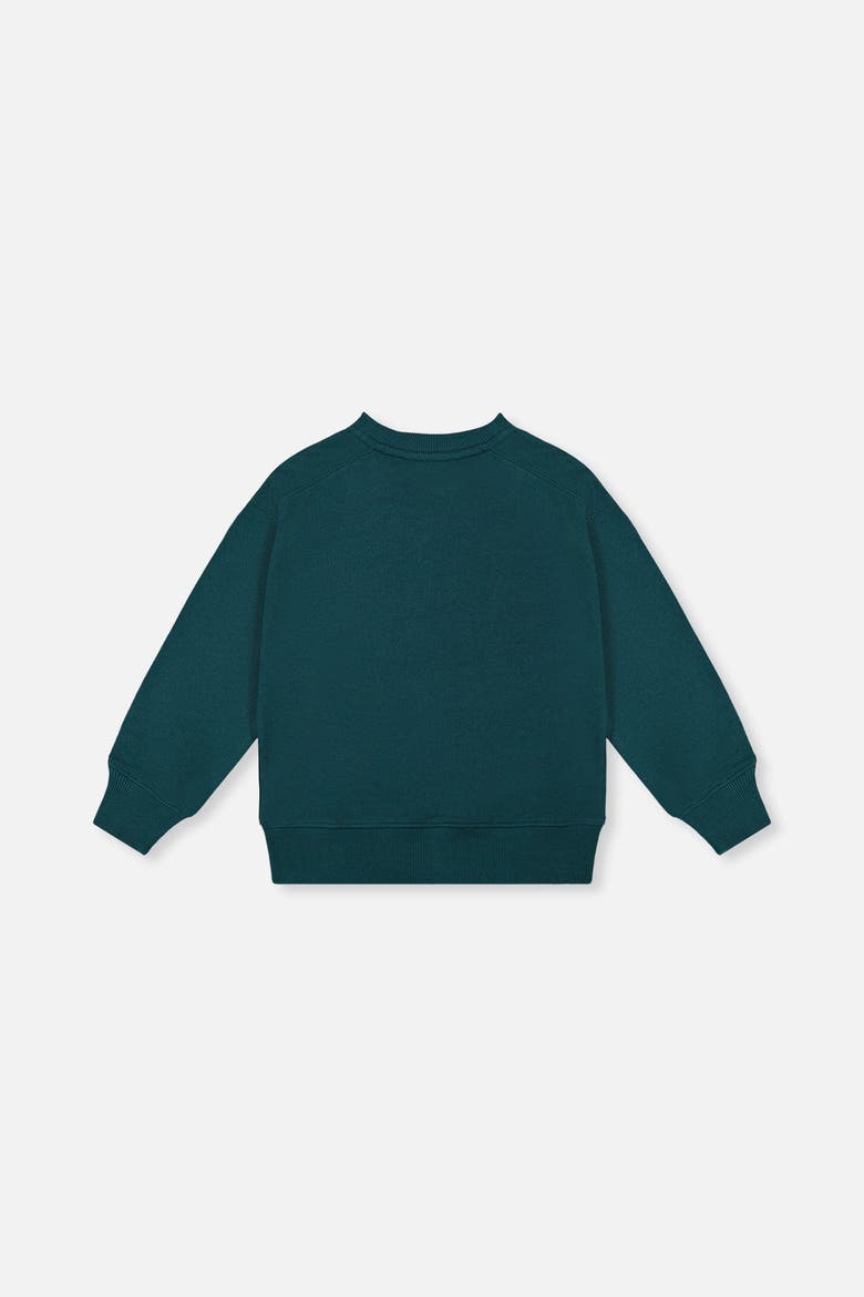 Fleece Crew Neck Line Graphic Sweatshirt, Alternate, color, Green Forest