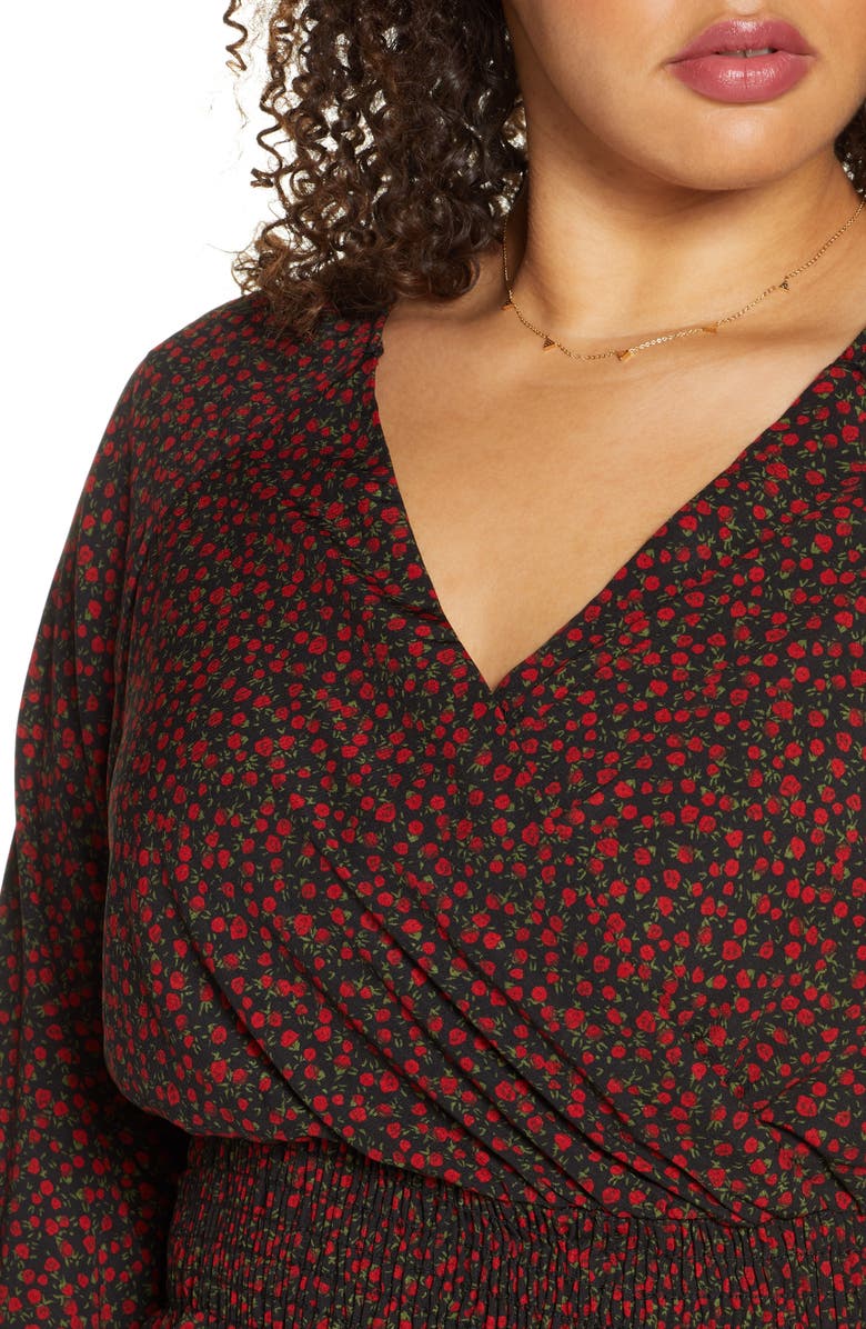 BP. Smocked Surplice Top, Alternate, color,