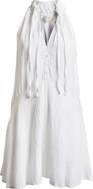 Elan Button Front Cotton Cover-Up Minidress