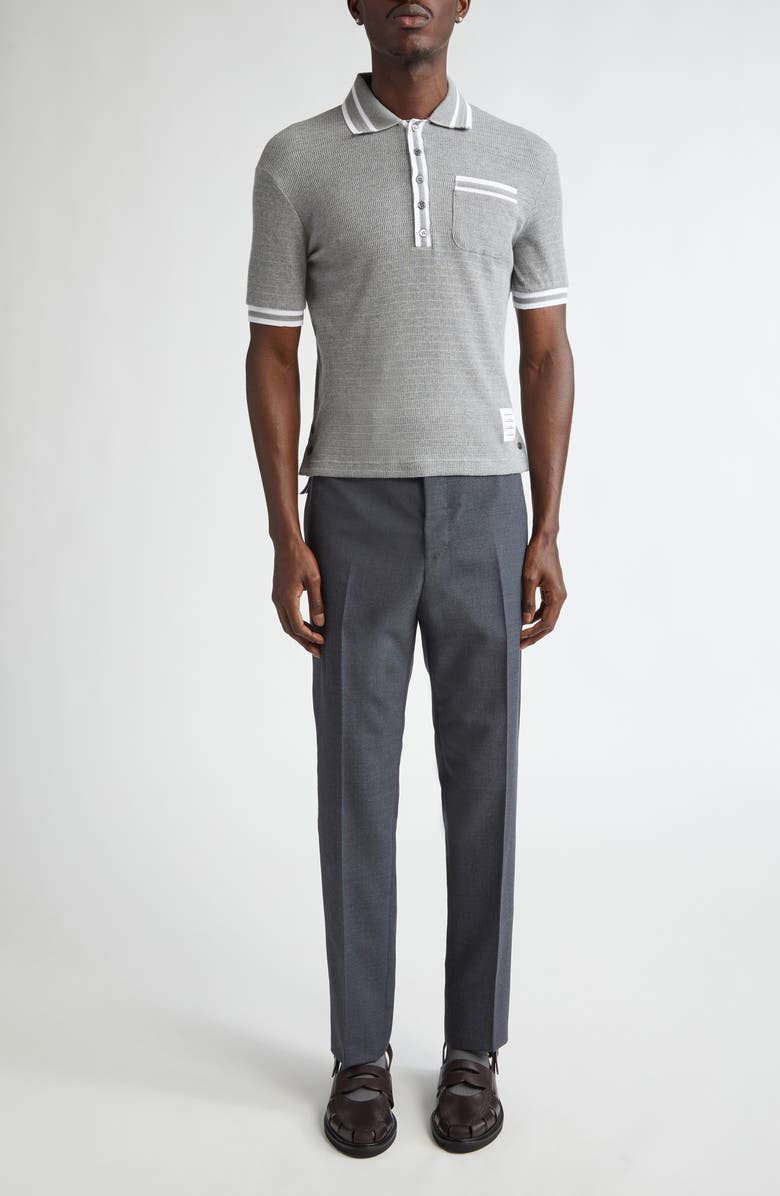 Thom Browne Open Stitch Cotton Polo, Alternate, color, 