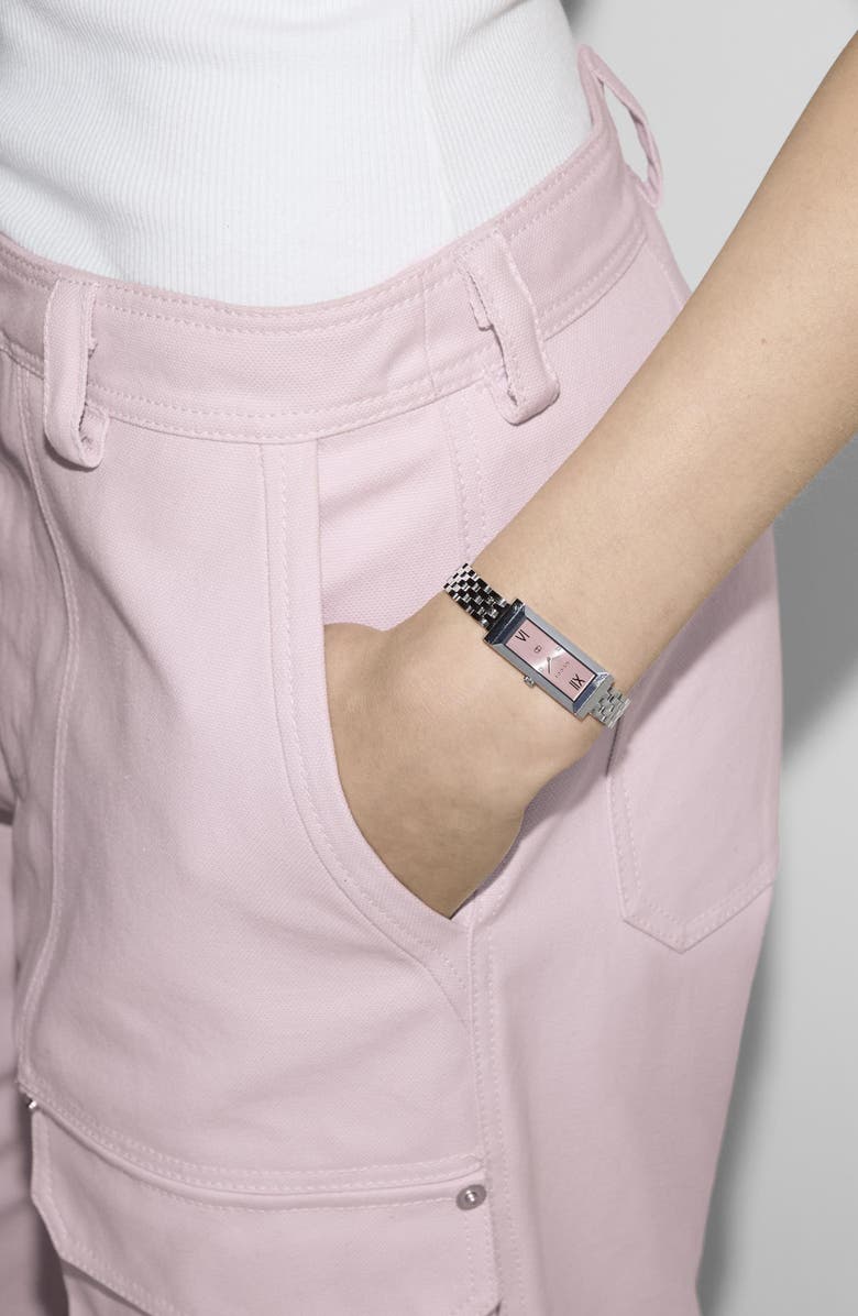 Gucci G-Frame Bracelet Watch, Alternate, color, Silver/Pink