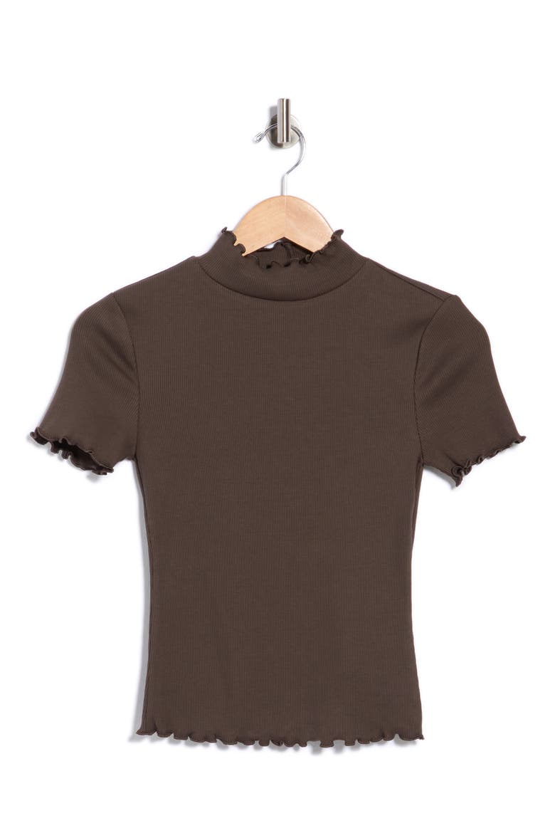 Harden Lettuce Edge Ribbed T-Shirt, Main, color, DARK UMBER