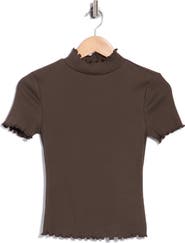 Veronica Beard Harden Lettuce Edge Ribbed T-Shirt