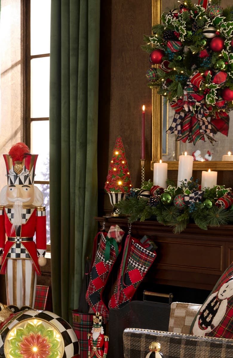 MACKENZIE CHILDS Illuminated Poinsettia Tree, Alternate, color, Red