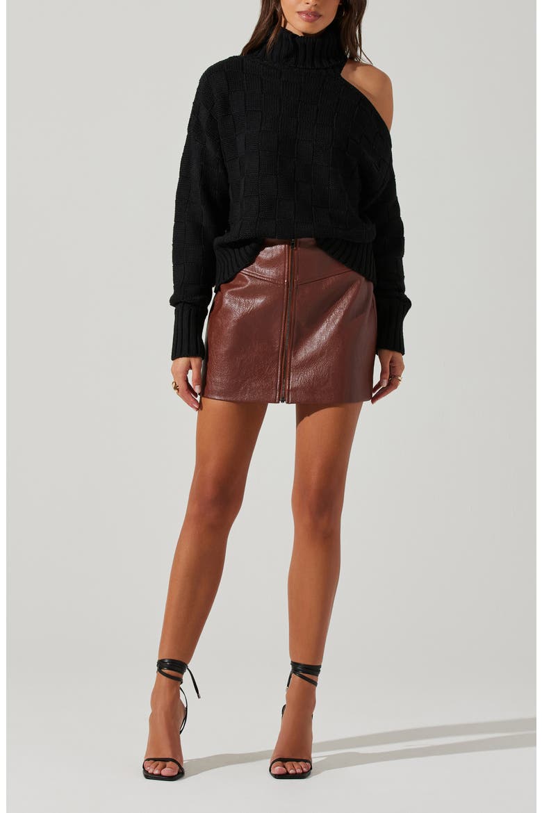 Cutout Turtleneck Sweater, Alternate, color, BLACK