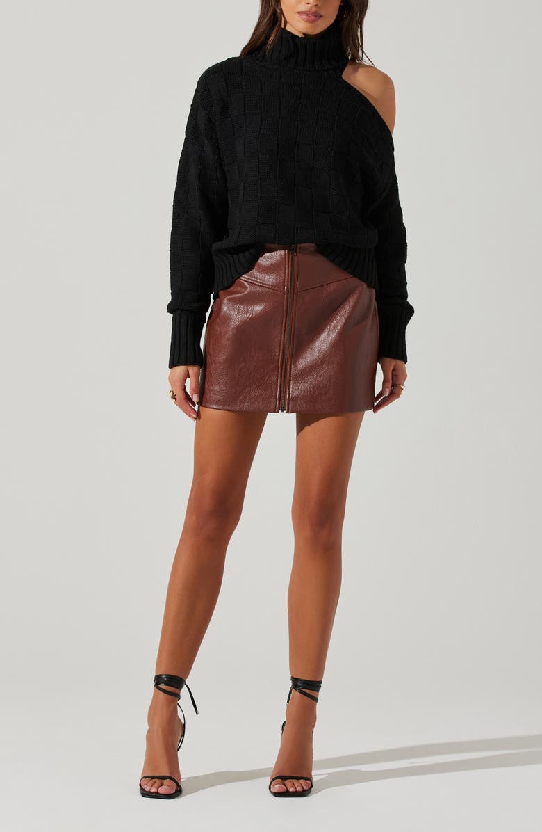 ASTR the Label Cutout Turtleneck Sweater, Alternate, color, 