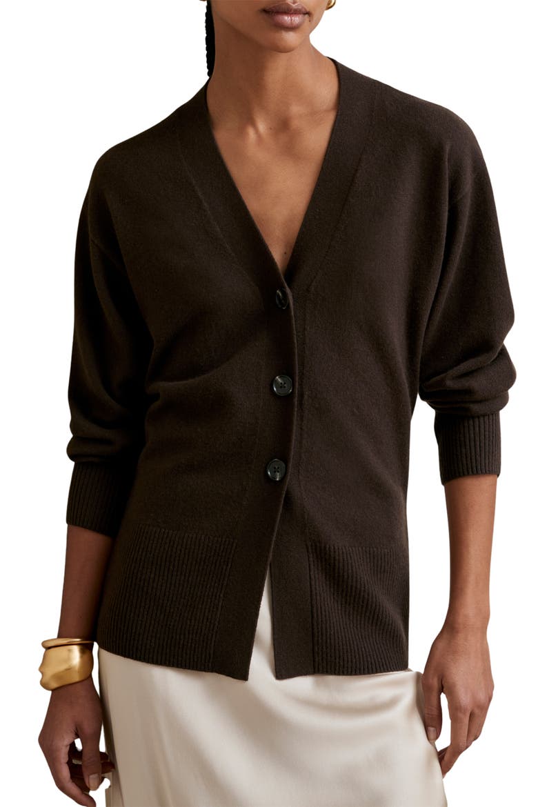 Tyle Wool & Cashmere Blend Cardigan, Main, color, CHOCOLATE