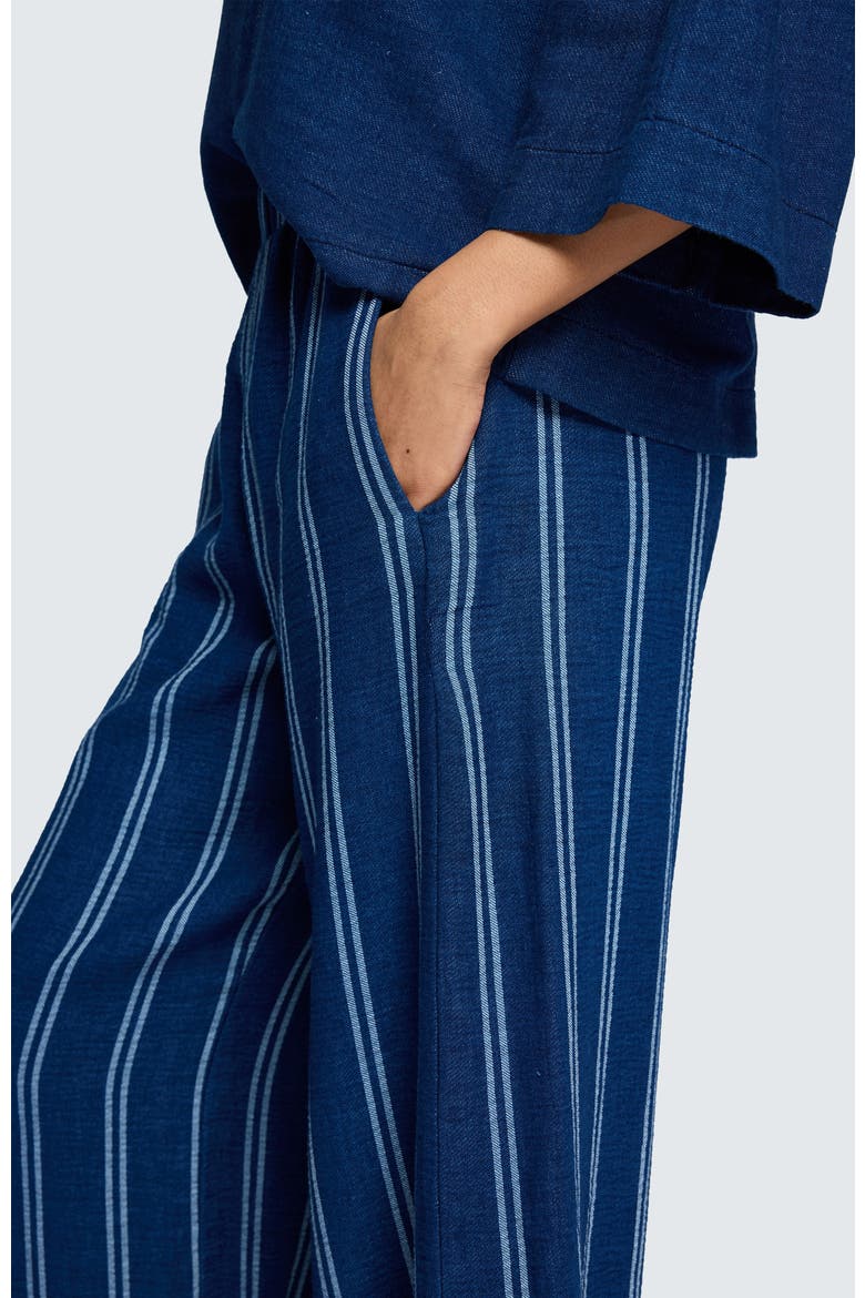 Azalea Denim Muslin Pants, Alternate, color, Stripe Denim