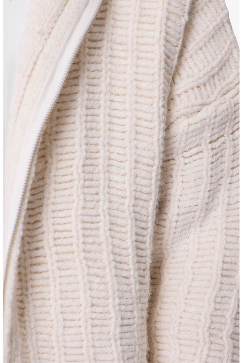 Open Stitch Zip Hooded Cardigan, Alternate, color, OFF WHITE